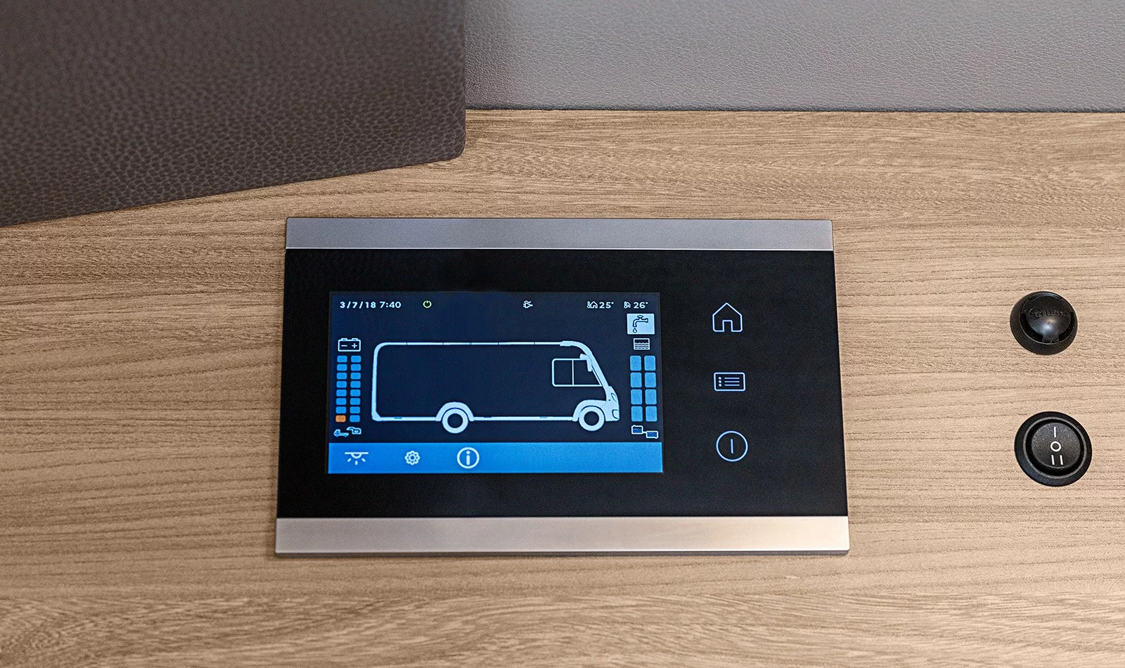 Bedienpanel von einem Wohnmobil