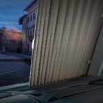 Vorhang von einem Wohnmobil